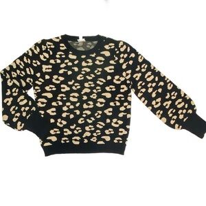 LuLaRoe Piper Leopard Print Black and Tan Sweater